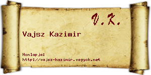 Vajsz Kazimir névjegykártya